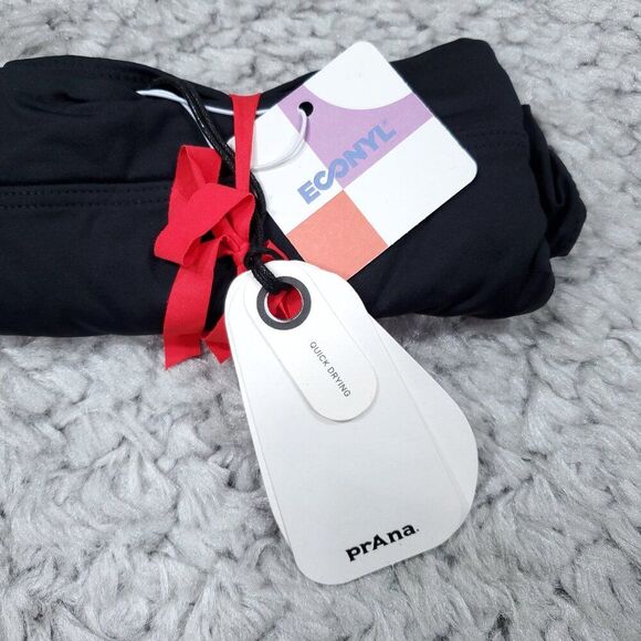 PrAna Black Summer Wave Bikini Swim Bottom Mid Rise Size Large Swimwear - Picture 5 of 5